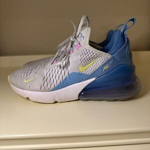 Nike Kids Sneakers - Gray, Blue, and Yellow